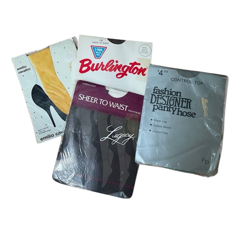NWT Pantyhose Nylons Tights Hosiery 90’s Various Vintage Lot of 4 Size Small